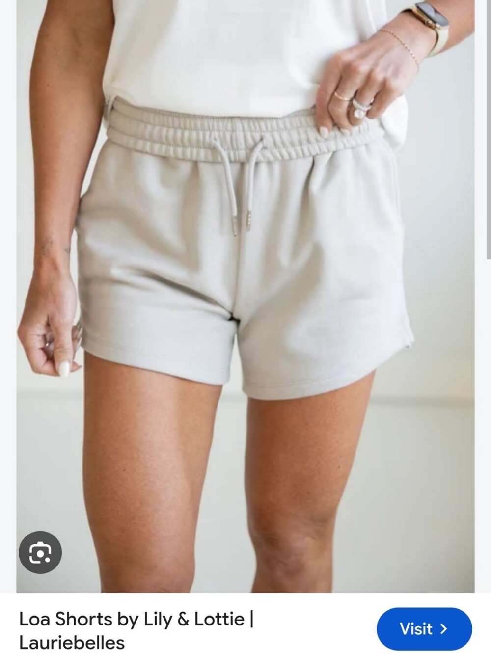 Loa Sweat Shorts By Lily & Lottie In Moonbeam